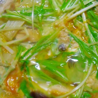 うどと水菜の卵とじ